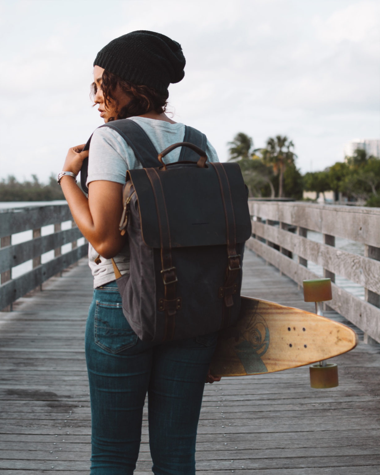 RONNIE Genuine Leather and Canvas Backpack - THETRAVELBRAND.co | CANADA