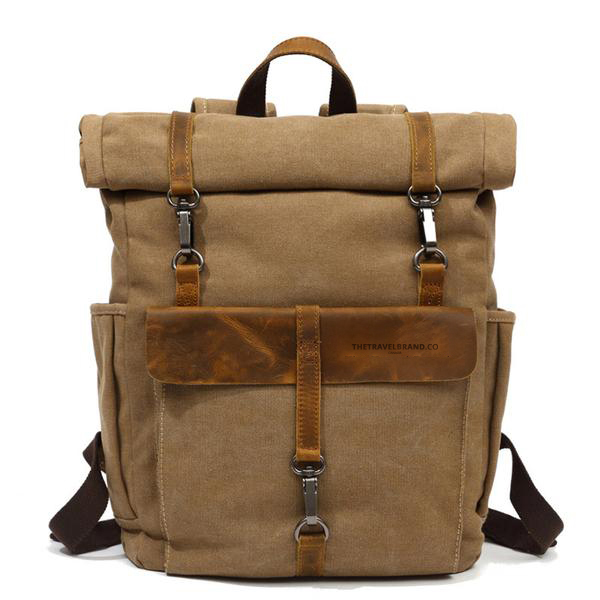 BLAIR Genuine Leather and Canvas Backpack - THETRAVELBRAND.co | CANADA