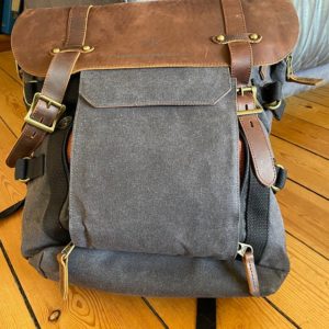 CASEY Genuine Leather and Canvas Camera Backpack + Insert Bag photo review
