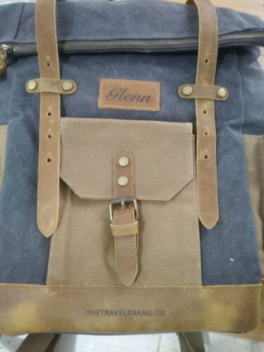 ALBY Genuine Leather and Canvas Backpack photo review