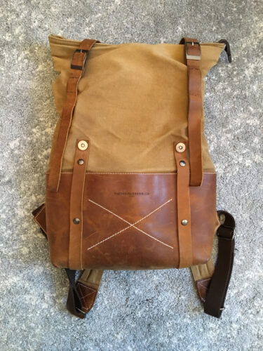 RILEY Genuine Leather and Canvas Backpack photo review