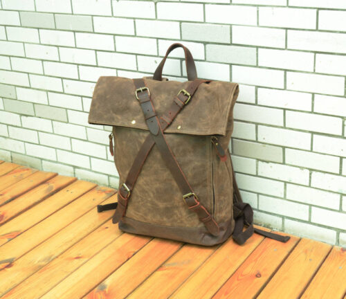 XAVIA Genuine Leather and Canvas Backpack photo review