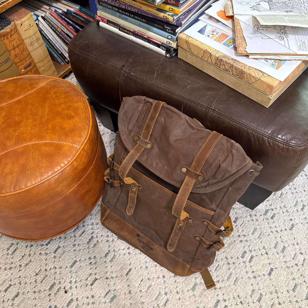 HALO Genuine Leather and Canvas Backpack photo review