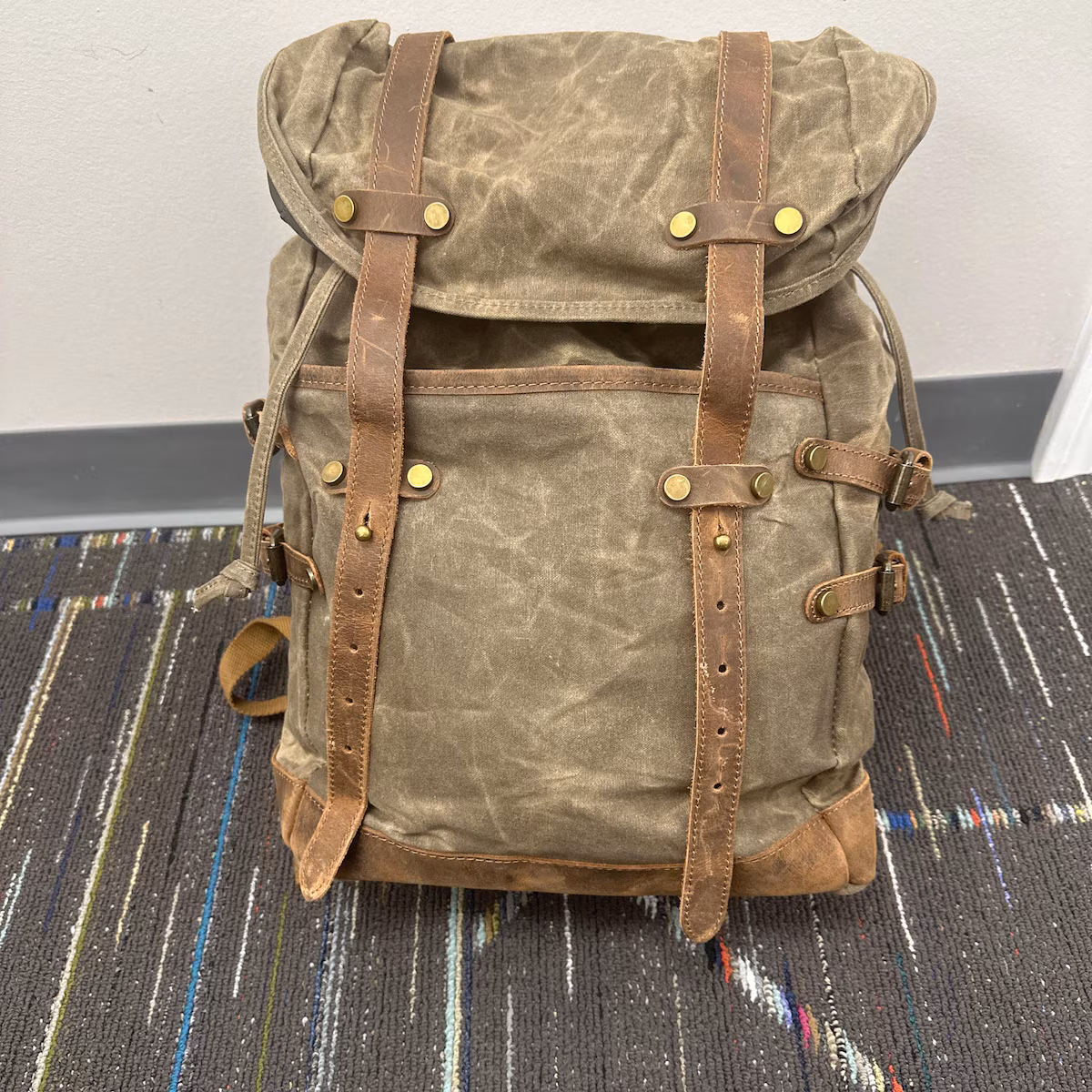 HALO Genuine Leather and Canvas Backpack photo review