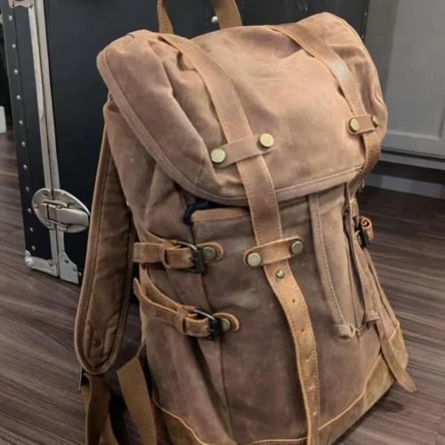 HALO Genuine Leather and Canvas Backpack photo review