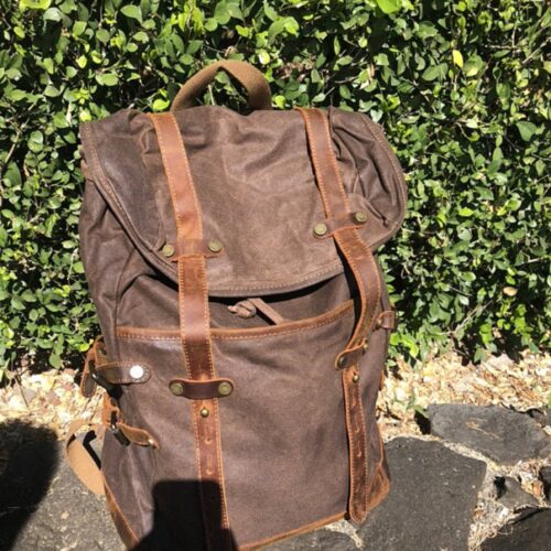 HALO Genuine Leather and Canvas Backpack photo review
